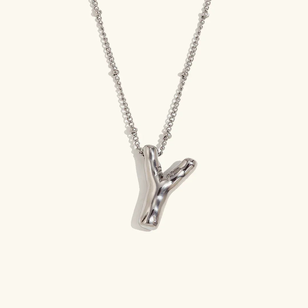 Gold Balloon Initial Necklace