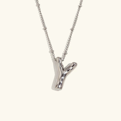 Gold Balloon Initial Necklace