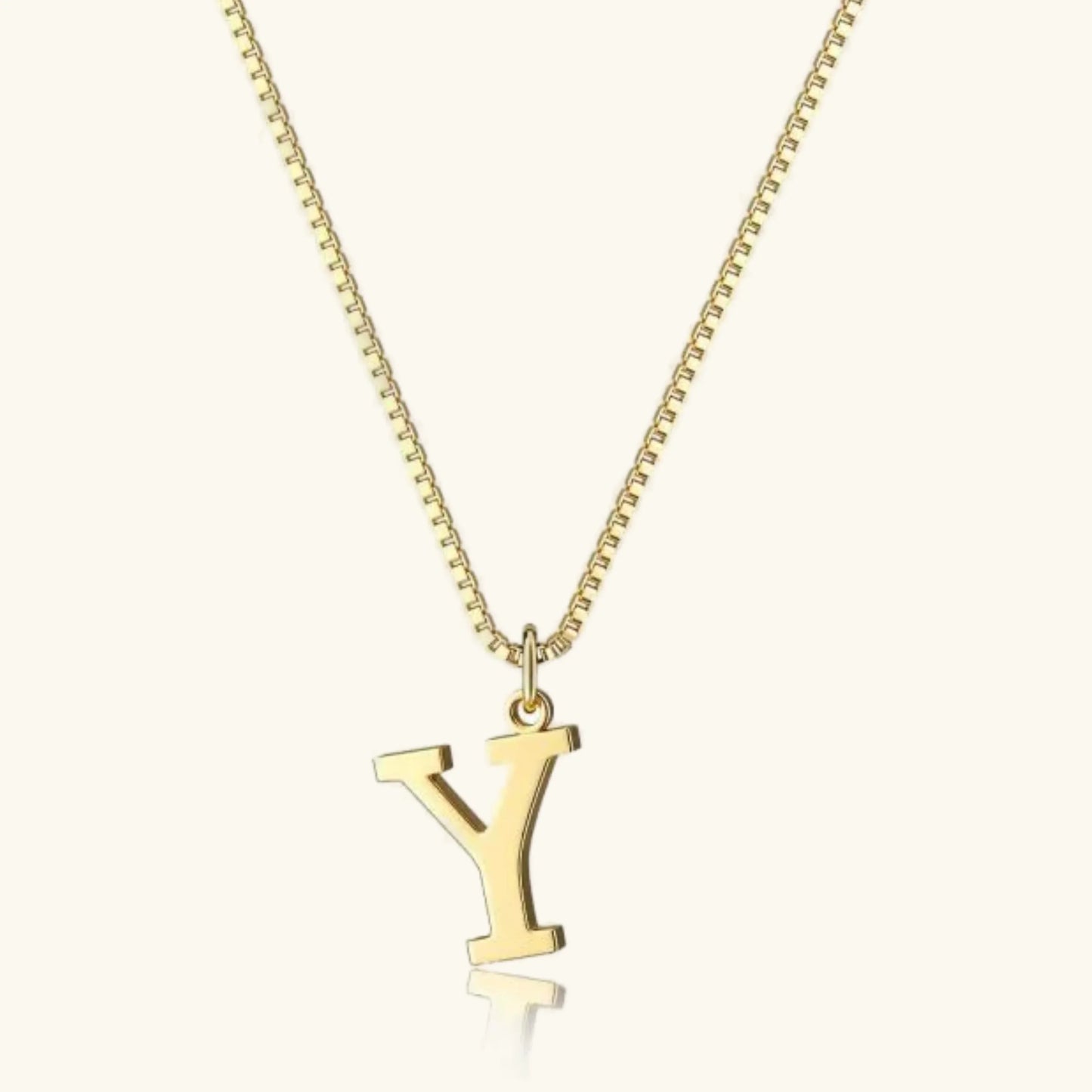 Gold Initial Letter Necklace