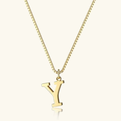 Gold Initial Letter Necklace