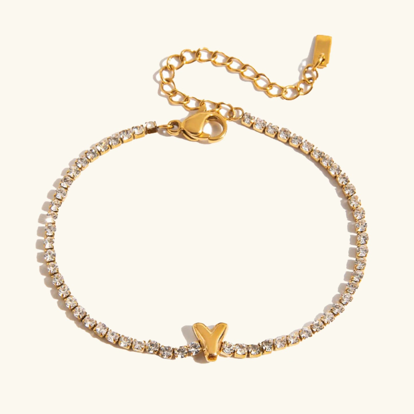 Elegant Gold Bubble Letter Bracelet
