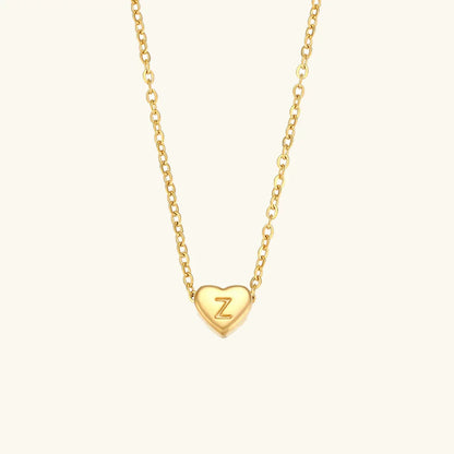 Gold Initial Heart Necklace