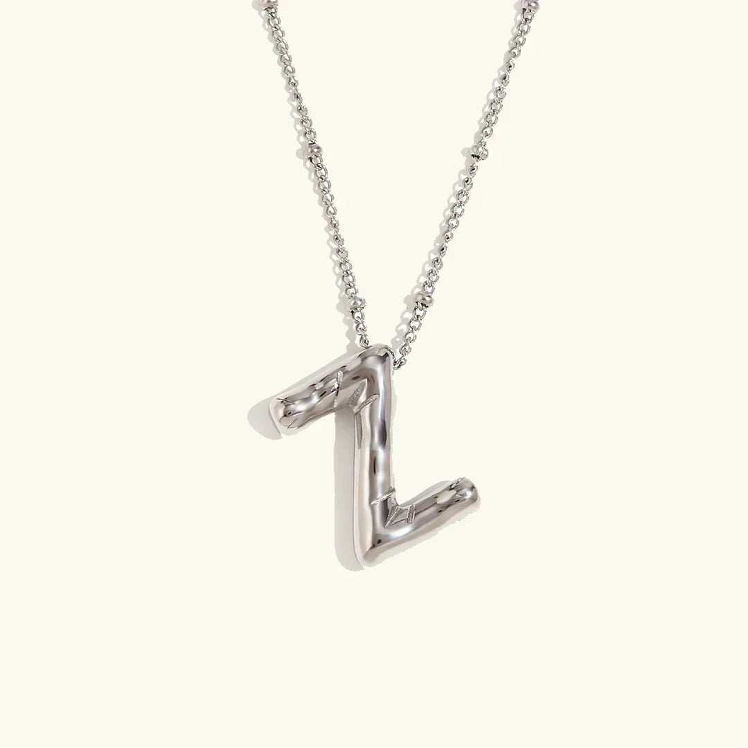 Gold Balloon Initial Necklace