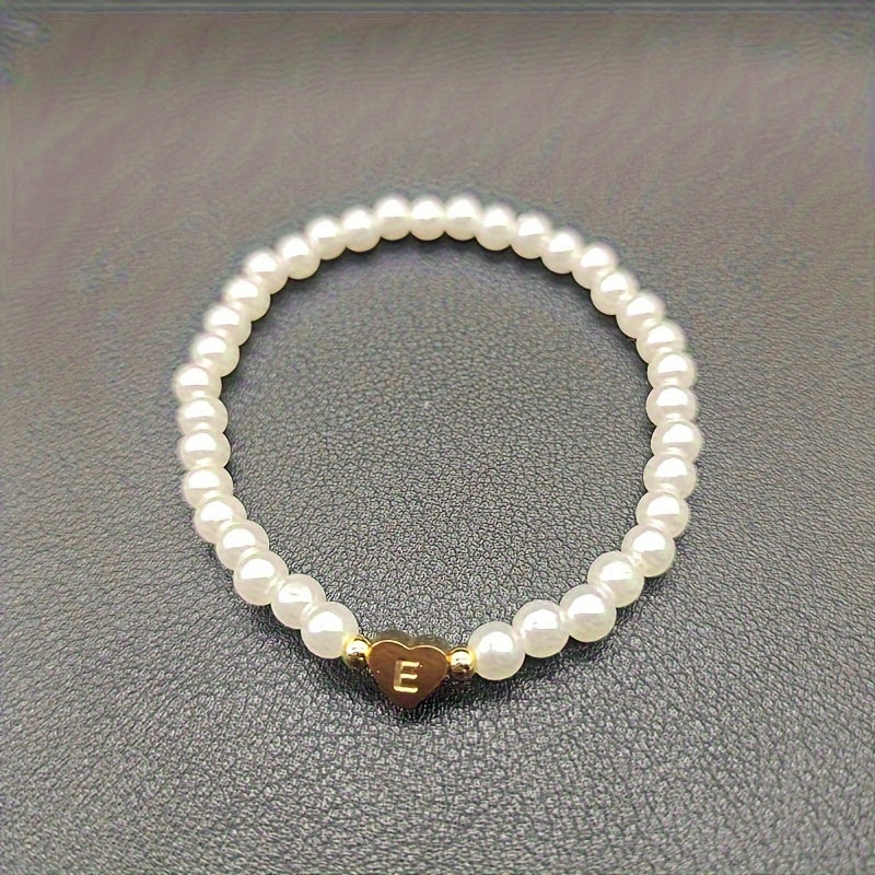 Elegant Heart Initial Bracelet
