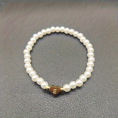 Elegant Heart Initial Bracelet