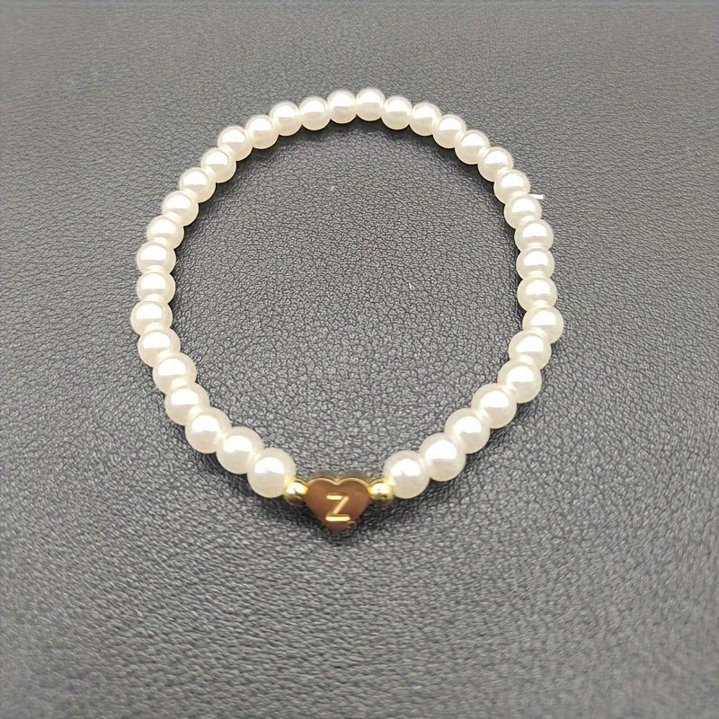 Elegant Heart Initial Bracelet