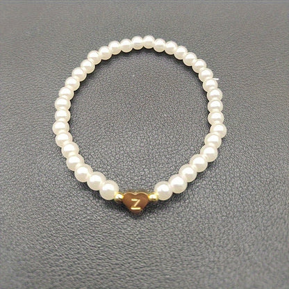 Elegant Heart Initial Bracelet