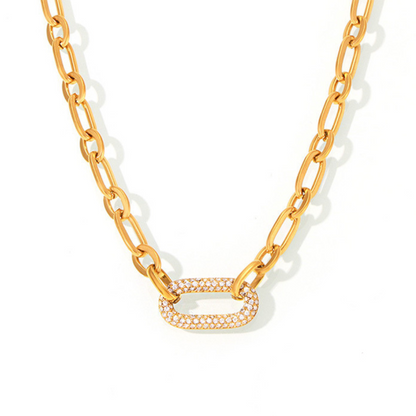 Pavé Link Chain Jewellery Set | Gold