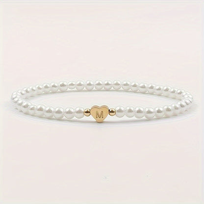 Elegant Heart Initial Bracelet