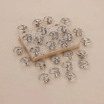 Personalised Gold Bubble Letter Ring (Adjustable)