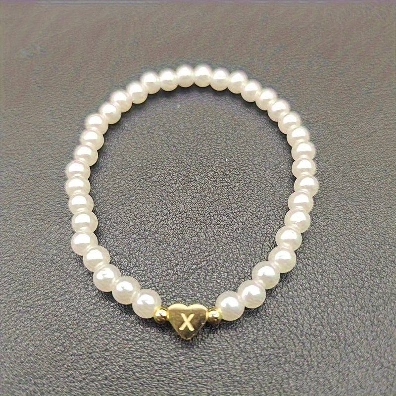 Elegant Heart Initial Bracelet