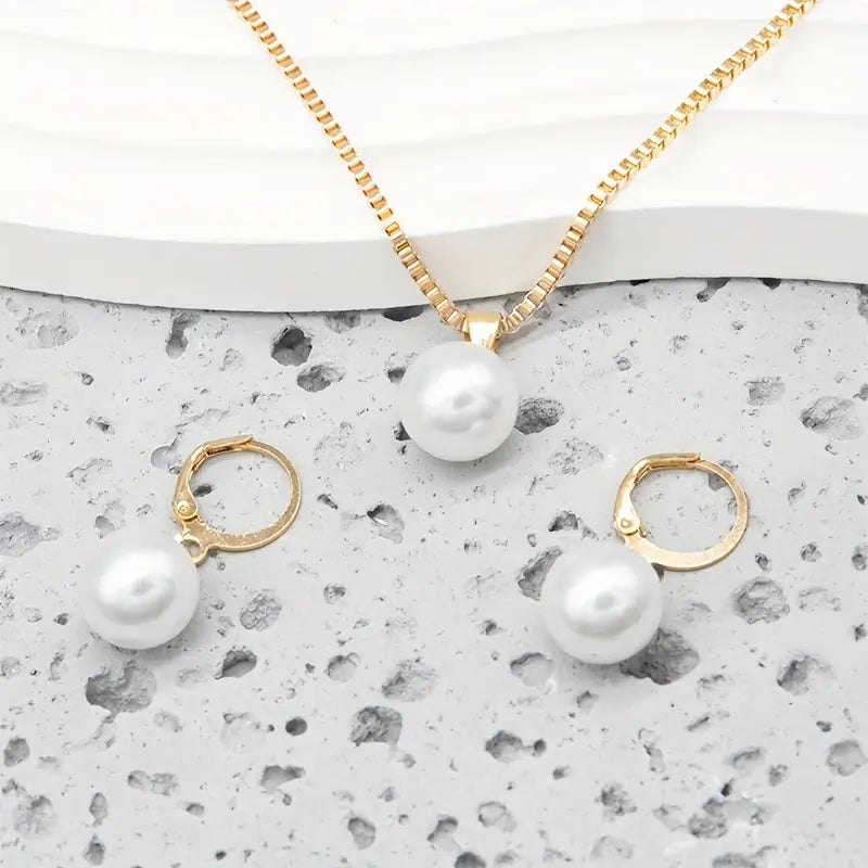 Golden Pearl Jewellery Set | Gold