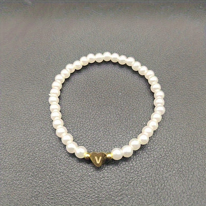 Elegant Heart Initial Bracelet