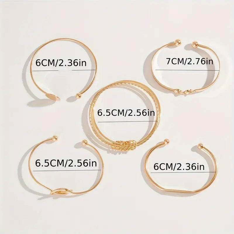 Elegant Knot Bracelet Set | Gold