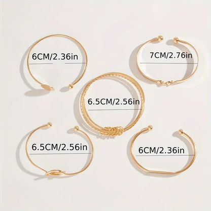 Elegant Knot Bracelet Set | Gold