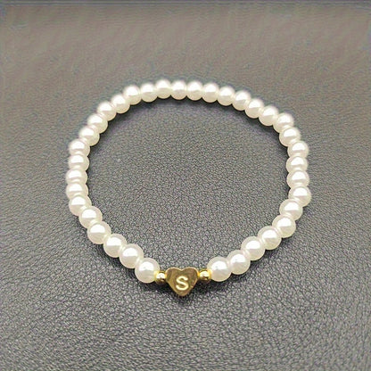 Elegant Heart Initial Bracelet