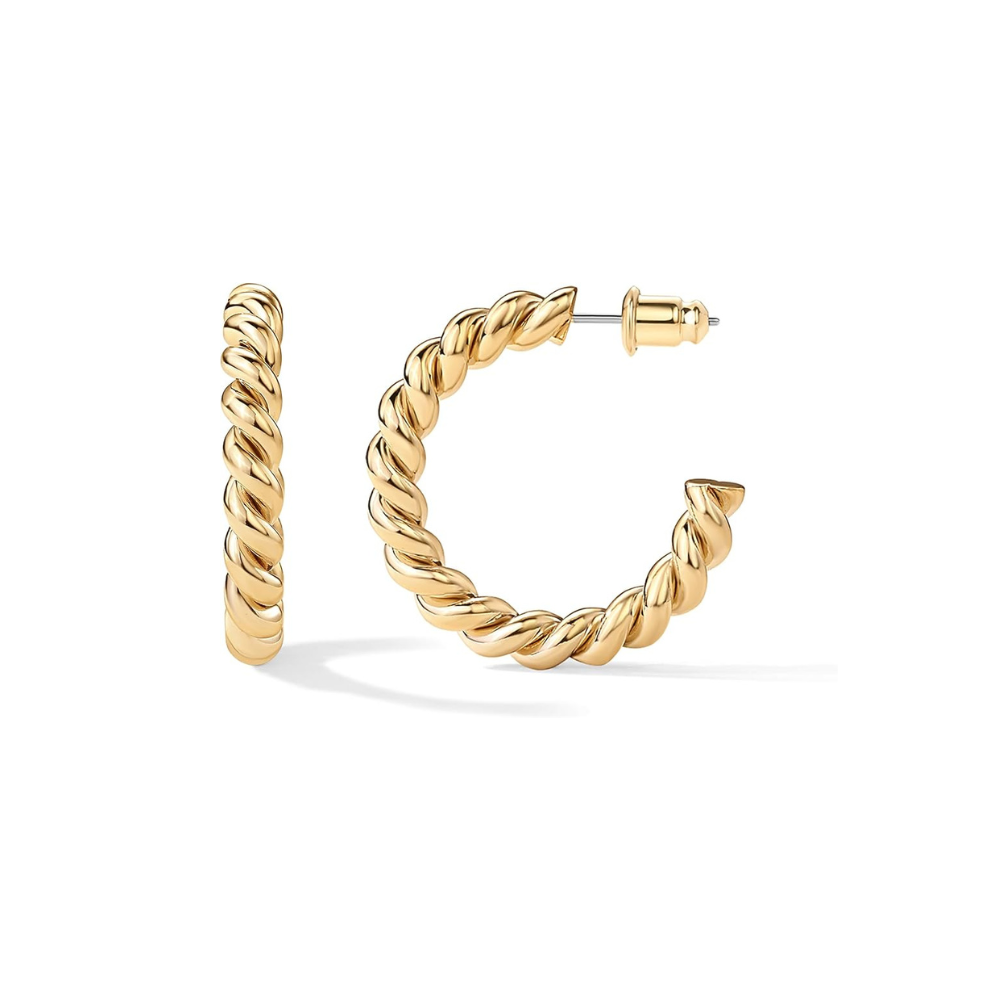 Braided Hoop Earrings | Gold