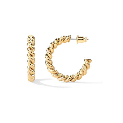 Braided Hoop Earrings | Gold