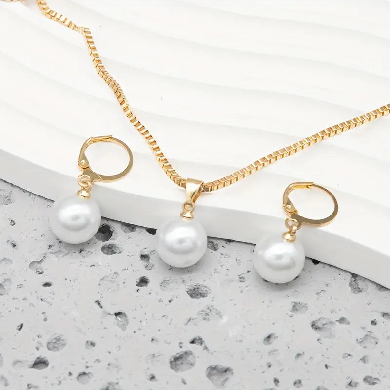 Golden Pearl Jewellery Set | Gold