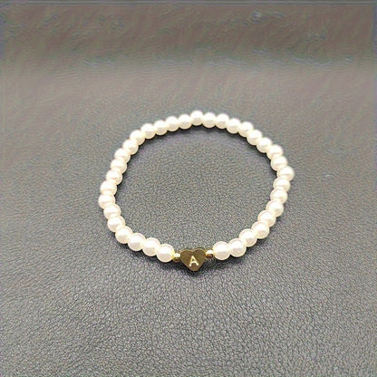 Elegant Heart Initial Bracelet