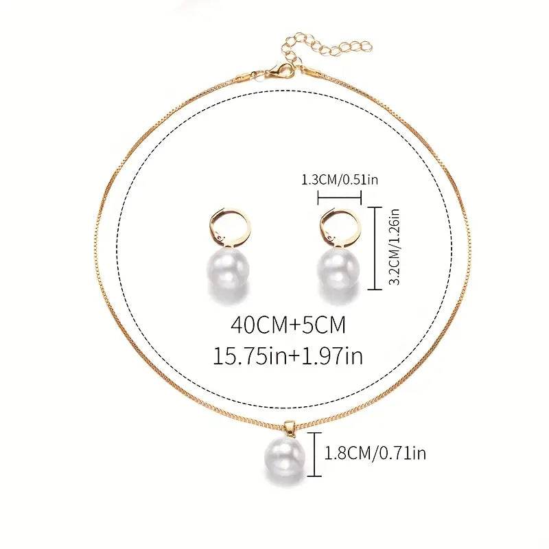 Golden Pearl Jewellery Set | Gold