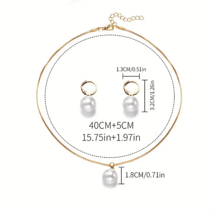 Golden Pearl Jewellery Set | Gold