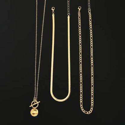 Savira Textured Coin Necklace | Gold