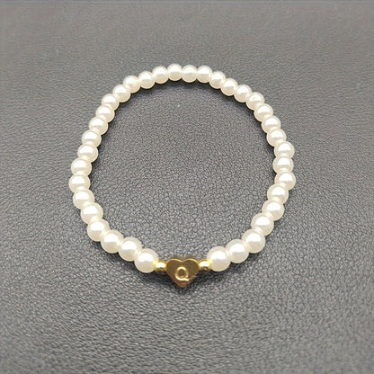 Elegant Heart Initial Bracelet