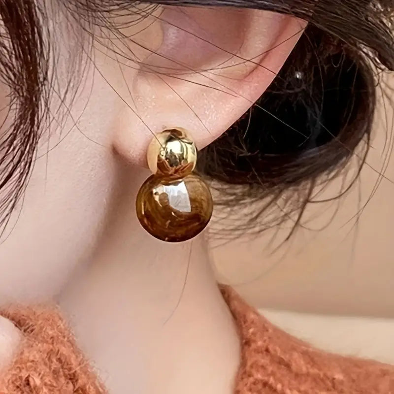 Aurélie Amber Earrings | Gold