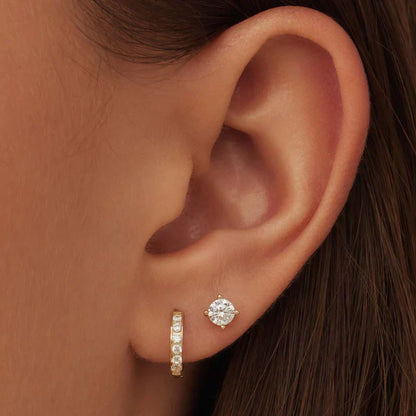 Light Blue Stone Earrings Set | Gold