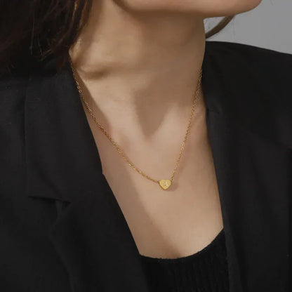 Gold Initial Heart Necklace