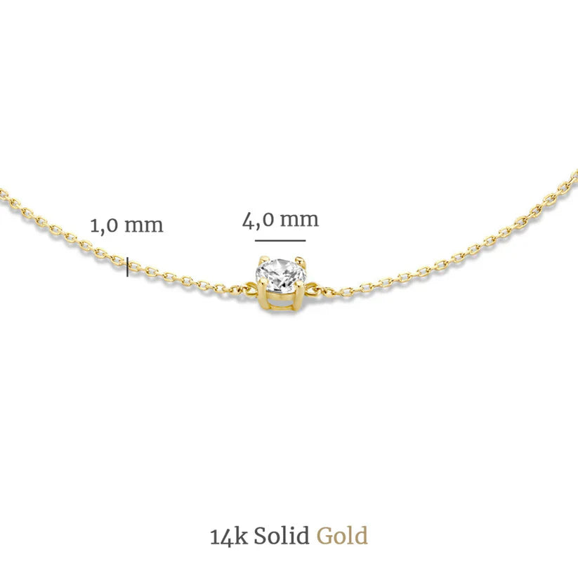 Moissanite Stone Necklace & Bracelet Set | Gold
