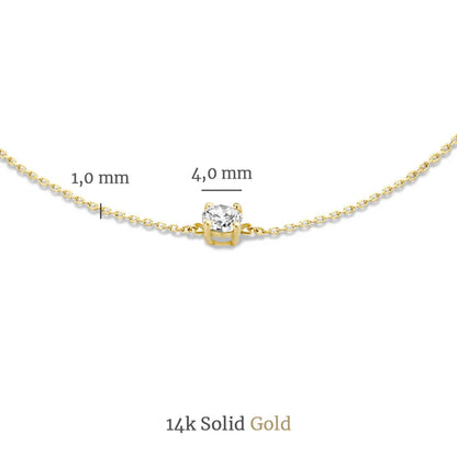 Moissanite Stone Necklace & Bracelet Set | Gold