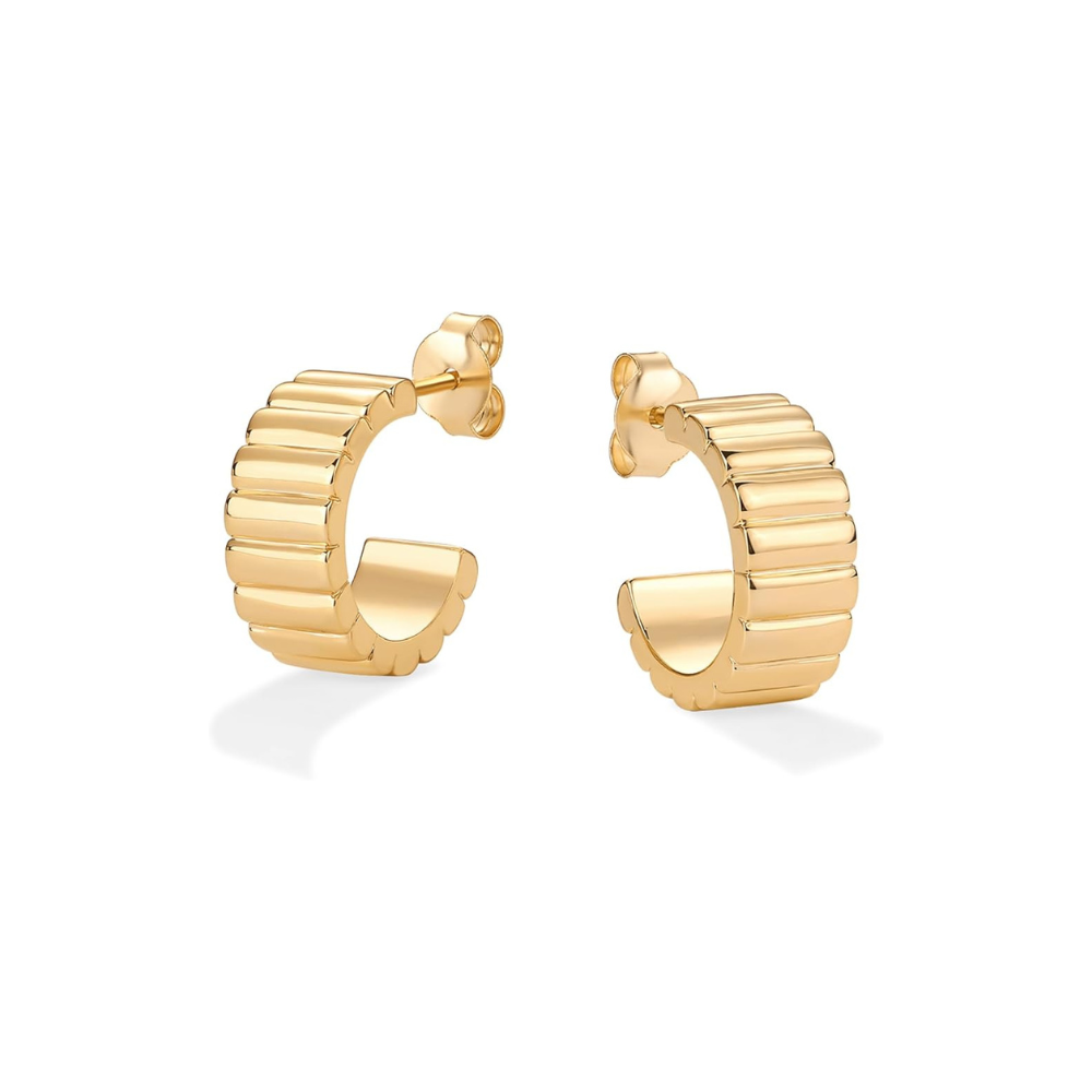 Classic Relief Earrings | Gold