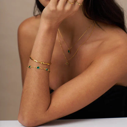 Brilliant Emerald Bracelet | Gold