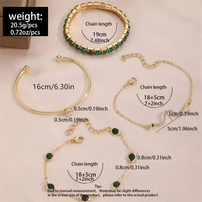 Pure Emerald Bracelet Set | Gold