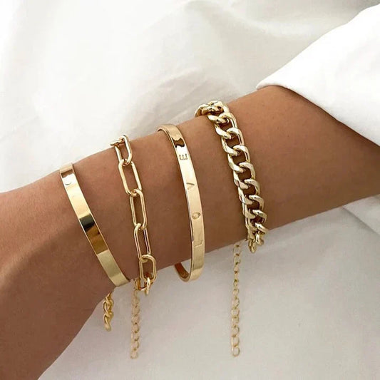 Elena Bracelet Set | Gold
