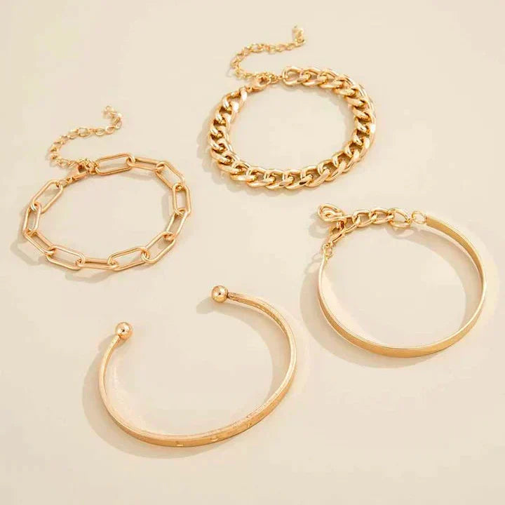 Elena Bracelet Set | Gold