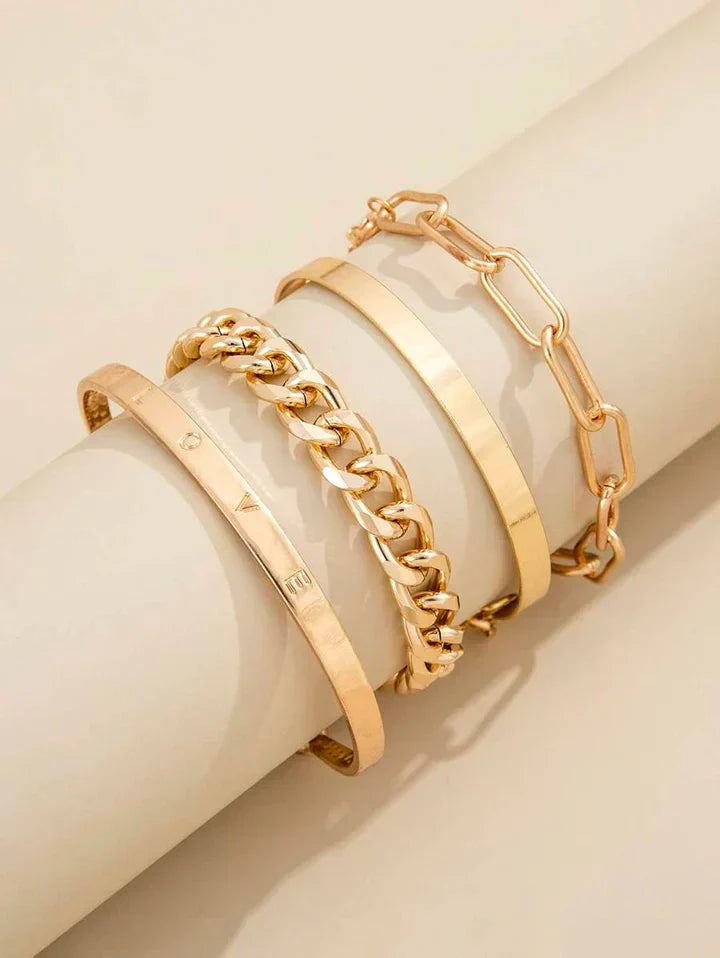 Elena Bracelet Set | Gold
