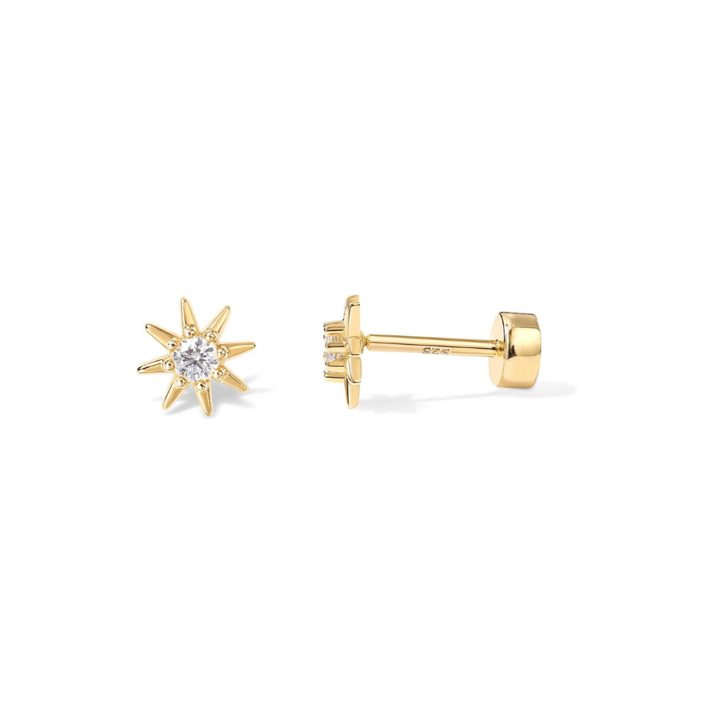 Sun Rays Earrings | Gold