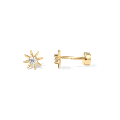 Sun Rays Earrings | Gold