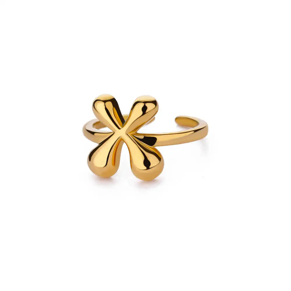 Personalised Gold Bubble Letter Ring (Adjustable)